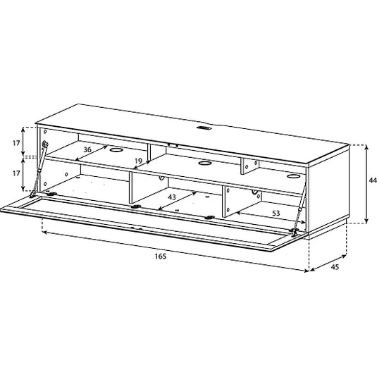 Sonorous 1650mm Studio Series AV Cabient Black - ST260IBLKBLKBS - Magnum Sound and Vision