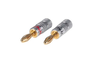 Gold-Plated Banana Plugs – Alloy Jacket, 14AWG Max, Red/Black Pair