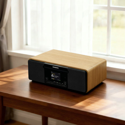 Sangean WR-60 AM/FM/CD/Bluetooth Wooden Cabinet Radio, Natural Maple