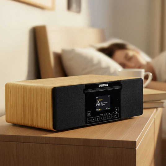 Sangean WR-60 AM/FM/CD/Bluetooth Wooden Cabinet Radio, Natural Maple