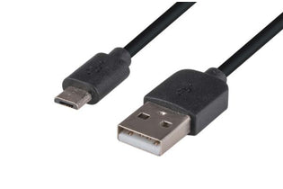 1.2m USB 2.0 Micro-B Male to USB-A Male Connectors Colour Black