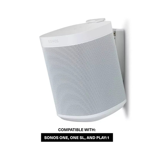 Flexson Wall Mount For Sonos One/Play1 White, Pair - Magnum Sound and Vision