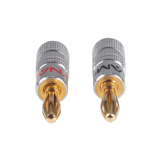 Gold-Plated Banana Plugs – Alloy Jacket, 14AWG Max, Red/Black Pair