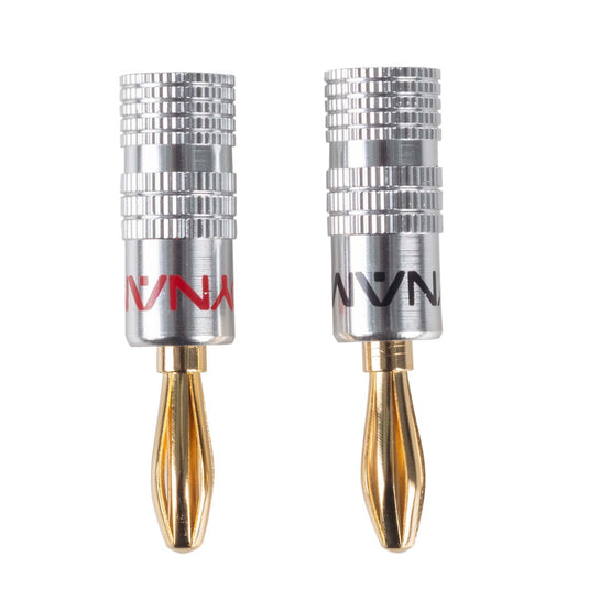 Gold-Plated Banana Plugs – Alloy Jacket, 14AWG Max, Red/Black Pair