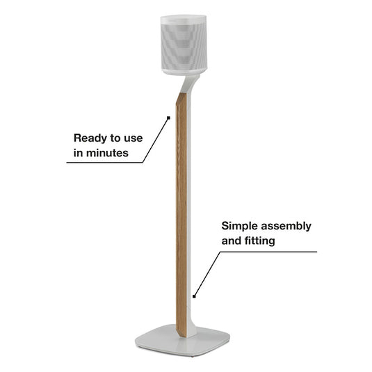 Flexson Premium Floor Stand for Sonos One, One SL and Play 1, White - Magnum Sound and Vision
