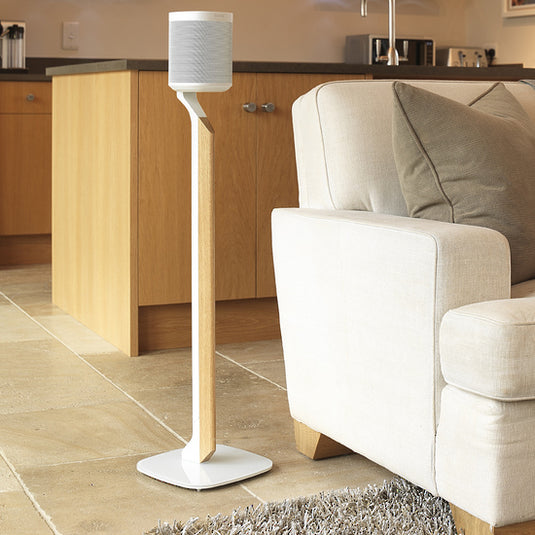 Flexson Premium Floor Stand for Sonos One, One SL and Play 1, White - Magnum Sound and Vision