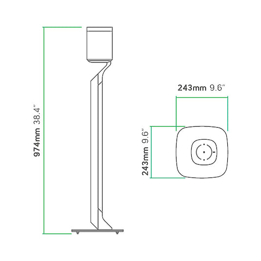 Flexson Premium Floor Stand for Sonos One, One SL and Play 1, White - Magnum Sound and Vision