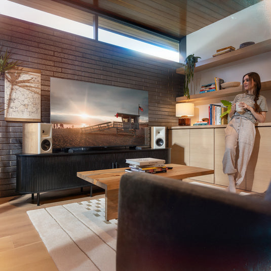 Klipsch The Fives II Dolby Atmos Powered Speakers (FREE Klipsch R-8SW Subwoofer valued at $599)