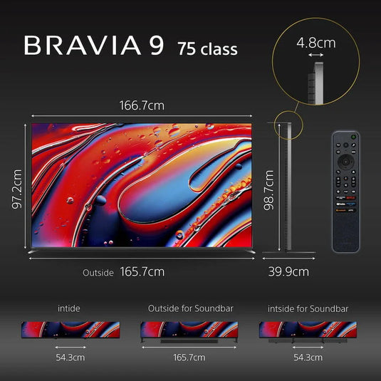 Sony BRAVIA 9 Smart 4K 75" QLED Mini-LED TV