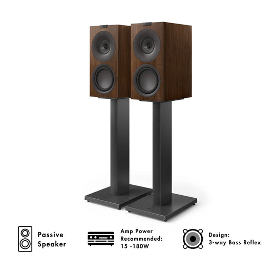 KEF Q Concerto Meta Bookshelf Speakers and KEF SQ1 Floor Stand Bundle