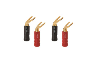 QED Screwloc ABS Spade 4 Pack (2 Red, 2 Black)