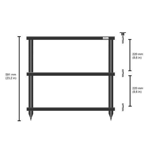 SolidSteel Rack S2-3 | Black - Magnum Sound and Vision