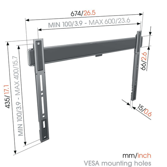 Vogels Elite Series Super Slim Large Fixed Mount 40 - 100" 100kg