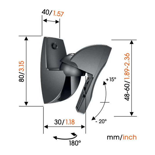 Vogels VLB 500 Compact Speaker Wall Brackets - Pair