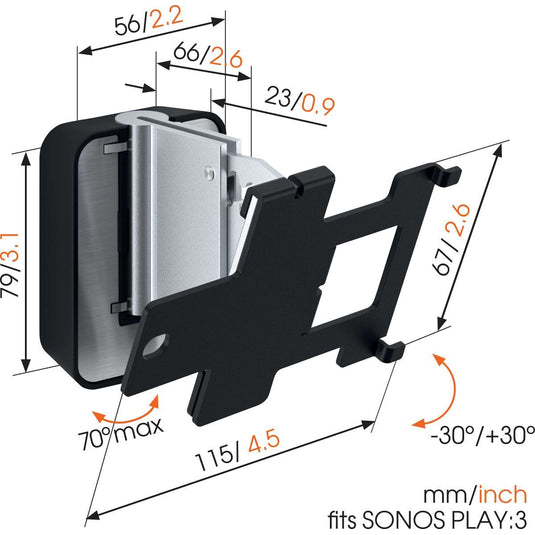 Vogels SOUND 4203 Speaker Wall Mount for SONOS PLAY:3 - Each