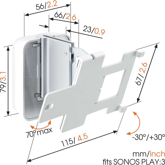 Vogels SOUND 4203 Speaker Wall Mount for SONOS PLAY:3 - Each