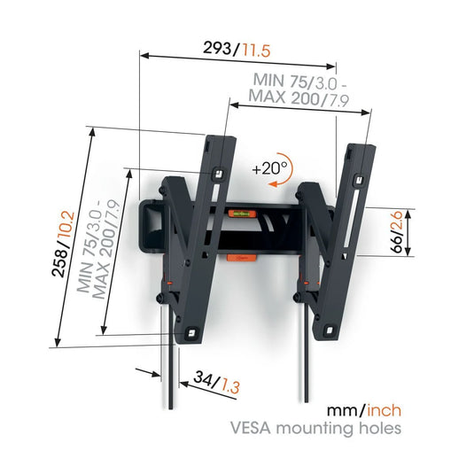 Vogels TVM3215 Tilting TV Mount (19"-43" / Max 15kg)