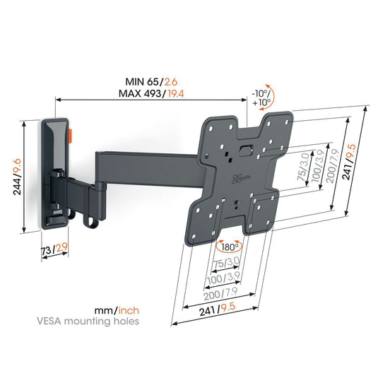 Vogels TVM3245 Full Motion TV Wall Mount (19"-43" / Max 15kg)