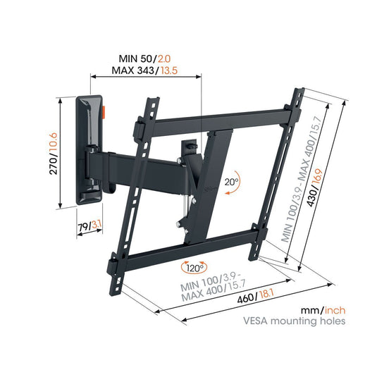 Vogel's TVM 3425 Full Motion TV Wall Mount (32-65", Max 25kg)