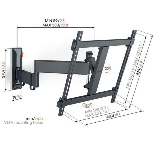 Vogels TVM3445 Full Motion TV Mount (32"-65" / Max 25kg)