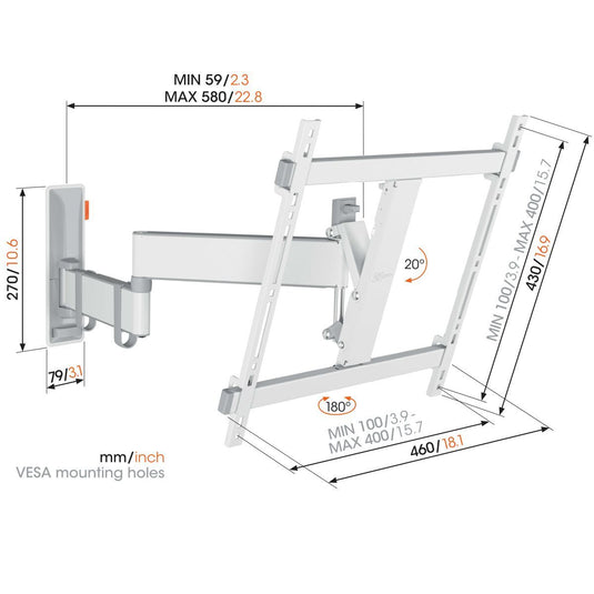 Vogels TVM3445 Full Motion TV Mount (32"-65" / Max 25kg)