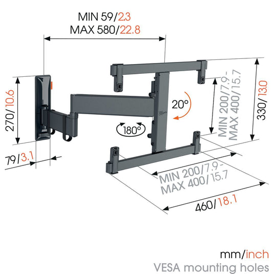 Vogel's TVM 3465 Full Motion OLED TV Wall Mount (32-65", Max 25kg)