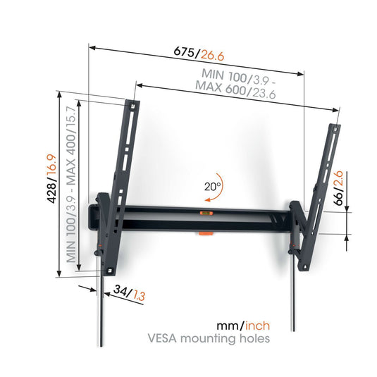 Vogels Comfort Series Fixed Tilting Mount 40 - 77" 35kg