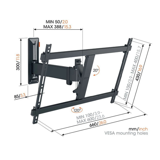 Vogels TVM3625 Full Motion TV Mount (40"-77" / Max 35kg)