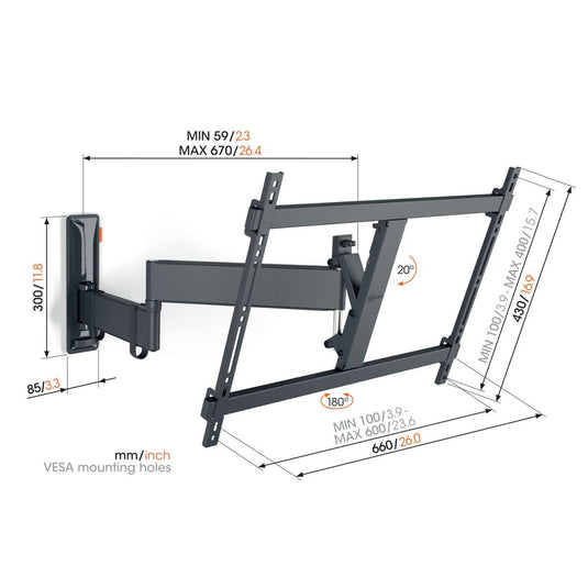 Vogels TVM 3645 Comfort Series Full-Motion TV Wall Mount (black)