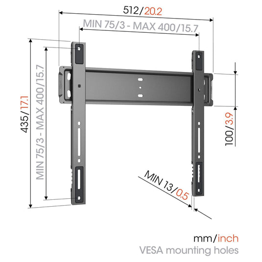 Vogel's TVM 5505 Elite Fixed TV Wall Mount For 32 - 77" Displays - Black