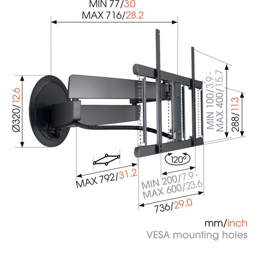 Vogels Signature Series Full Motion Motorized Premium Mount 40 - 77" 35kg