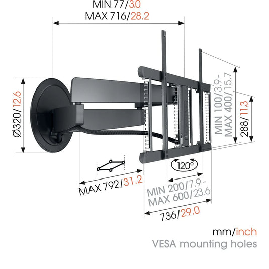 Vogel's TVM 7675 PRO Motorized TV Wall Mount (40-77'', Max 35kg)