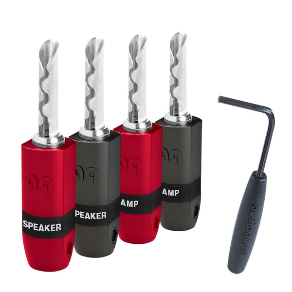 AudioQuest SureGrip 300 BFA バナナプラグ4本箱付 AUDIOQUEST Banana Plug 4 Pack SureGrip 300 Silver – Magnum Sound